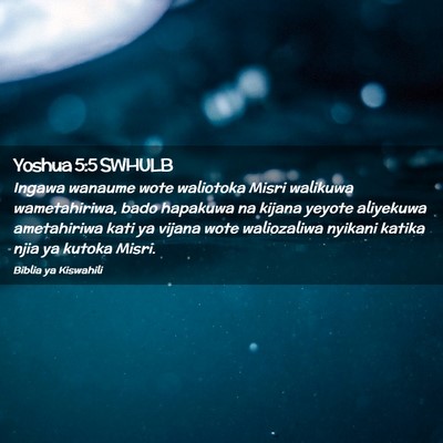 Picture 02 - Yoshua 5:5 SWHULB - Ingawa wanaume wote waliotoka Misri walikuwa - Bible Verse Picture