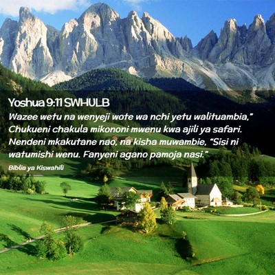 Picture 02 - Yoshua 9:11 SWHULB - Wazee wetu na wenyeji wote wa nchi yetu - Bible Verse Picture