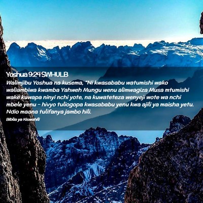 Picture 02 - Yoshua 9:24 SWHULB - Walimjibu Yoshua na kusema, “Ni kwasababu - Bible Verse Picture