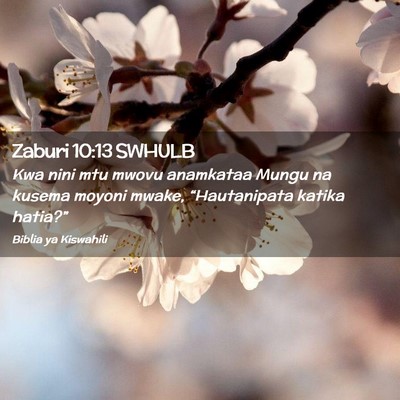Picture 02 - Zaburi 10:13 SWHULB - Kwa nini mtu mwovu anamkataa Mungu na kusema - Bible Verse Picture