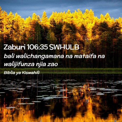 Picture 02 - Zaburi 106:35 SWHULB - bali walichangamana na mataifa na walijifunza - Bible Verse Picture