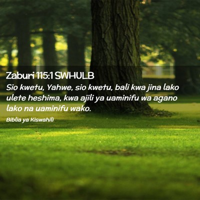 Picture 02 - Zaburi 115:1 SWHULB - Sio kwetu, Yahwe, sio kwetu, bali kwa jina lako - Bible Verse Picture