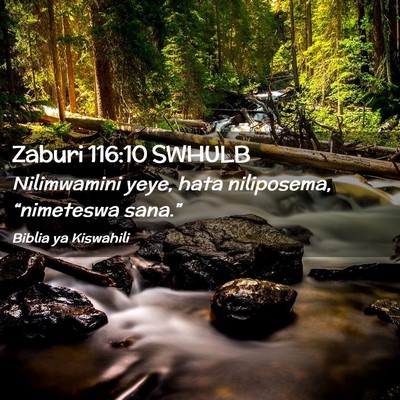 Picture 02 - Zaburi 116:10 SWHULB - Nilimwamini yeye, hata niliposema, “nimeteswa - Bible Verse Picture
