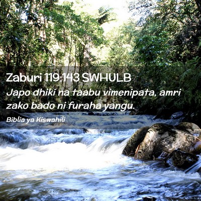 Picture 02 - Zaburi 119:143 SWHULB - Japo dhiki na taabu vimenipata, amri zako bado ni - Bible Verse Picture