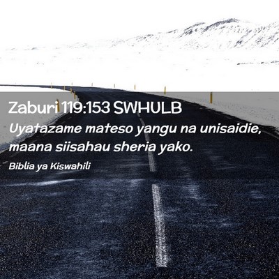 Picture 02 - Zaburi 119:153 SWHULB - Uyatazame mateso yangu na unisaidie, maana - Bible Verse Picture