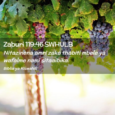 Picture 02 - Zaburi 119:46 SWHULB - Nitazinena amri zako thabiti mbele ya wafalme - Bible Verse Picture