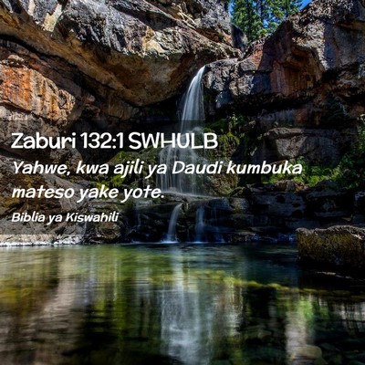 Picture 02 - Zaburi 132:1 SWHULB - Yahwe, kwa ajili ya Daudi kumbuka mateso yake - Bible Verse Picture