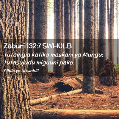 Picture 02 - Zaburi 132:7 SWHULB - Tutaingia katika maskani ya Mungu; tutasujudu - Bible Verse Picture