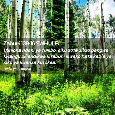 Picture 02 - Zaburi 139:16 SWHULB - Uliniona ndani ya tumbo; siku zote zilizo pangwa - Bible Verse Picture