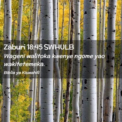 Picture 02 - Zaburi 18:45 SWHULB - Wageni walitoka kwenye ngome yao - Bible Verse Picture