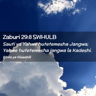 Picture 02 - Zaburi 29:8 SWHULB - Sauti ya Yahwe hutetemesha Jangwa; Yahwe - Bible Verse Picture