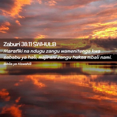 Picture 02 - Zaburi 38:11 SWHULB - Marafiki na ndugu zangu wamenitenga kwa sababu ya - Bible Verse Picture