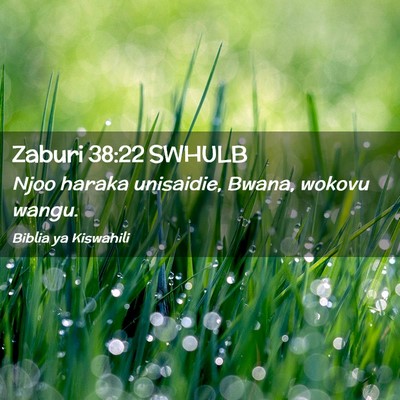 Picture 02 - Zaburi 38:22 SWHULB - Njoo haraka unisaidie, Bwana, wokovu - Bible Verse Picture