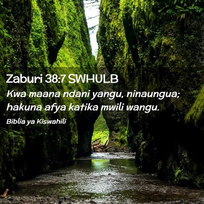Picture 02 - Zaburi 38:7 SWHULB - Kwa maana ndani yangu, ninaungua; hakuna afya - Bible Verse Picture
