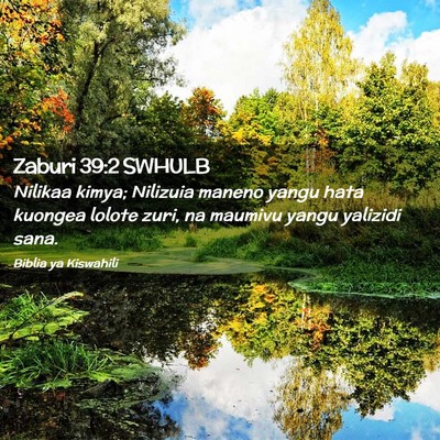 Picture 02 - Zaburi 39:2 SWHULB - Nilikaa kimya; Nilizuia maneno yangu hata kuongea - Bible Verse Picture