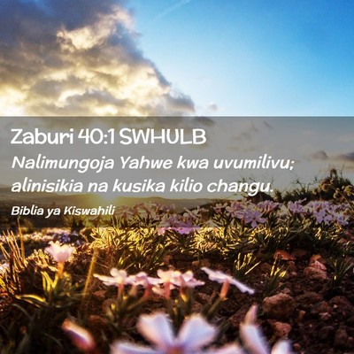 Picture 02 - Zaburi 40:1 SWHULB - Nalimungoja Yahwe kwa uvumilivu; alinisikia na - Bible Verse Picture