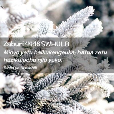 Picture 02 - Zaburi 44:18 SWHULB - Mioyo yetu haikukengeuka; hatua zetu hazikuiacha - Bible Verse Picture