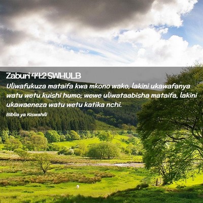 Picture 02 - Zaburi 44:2 SWHULB - Uliwafukuza mataifa kwa mkono wako, lakini - Bible Verse Picture
