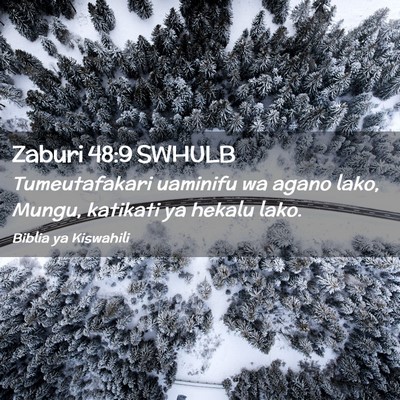 Picture 02 - Zaburi 48:9 SWHULB - Tumeutafakari uaminifu wa agano lako, Mungu, - Bible Verse Picture