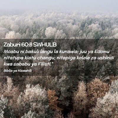 Picture 02 - Zaburi 60:8 SWHULB - Moabu ni bakuli langu la kunawia; juu ya Edomu - Bible Verse Picture