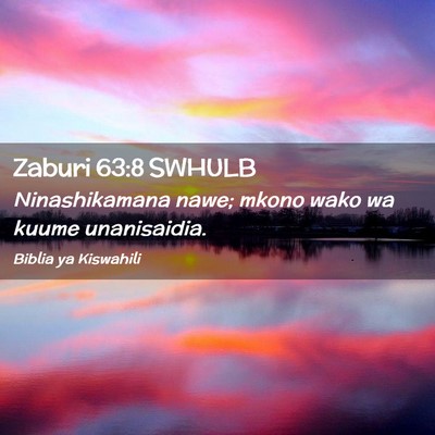 Picture 02 - Zaburi 63:8 SWHULB - Ninashikamana nawe; mkono wako wa kuume - Bible Verse Picture