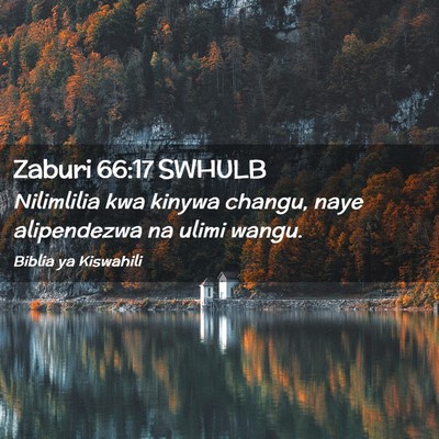 Picture 02 - Zaburi 66:17 SWHULB - Nilimlilia kwa kinywa changu, naye alipendezwa na - Bible Verse Picture