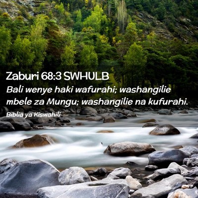 Picture 02 - Zaburi 68:3 SWHULB - Bali wenye haki wafurahi; washangilie mbele za - Bible Verse Picture