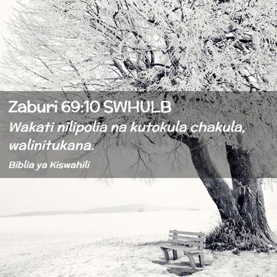 Picture 02 - Zaburi 69:10 SWHULB - Wakati nilipolia na kutokula chakula, - Bible Verse Picture