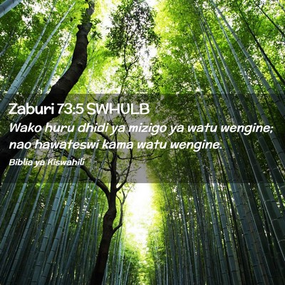 Picture 02 - Zaburi 73:5 SWHULB - Wako huru dhidi ya mizigo ya watu wengine; nao - Bible Verse Picture