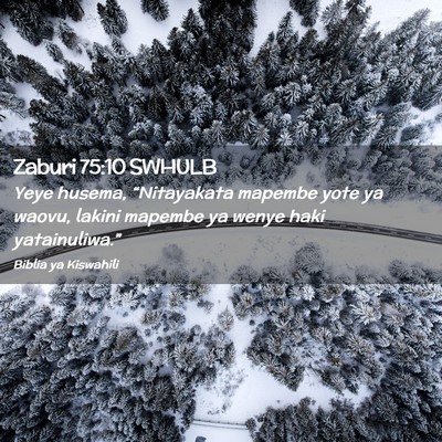 Picture 02 - Zaburi 75:10 SWHULB - Yeye husema, “Nitayakata mapembe yote ya waovu, - Bible Verse Picture