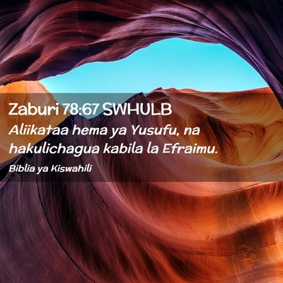 Picture 02 - Zaburi 78:67 SWHULB - Aliikataa hema ya Yusufu, na hakulichagua kabila - Bible Verse Picture