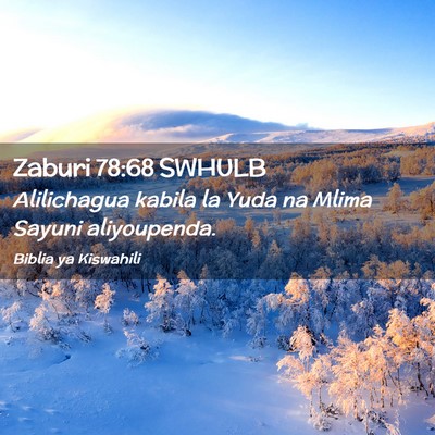 Picture 02 - Zaburi 78:68 SWHULB - Alilichagua kabila la Yuda na Mlima Sayuni - Bible Verse Picture