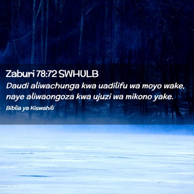 Picture 02 - Zaburi 78:72 SWHULB - Daudi aliwachunga kwa uadilifu wa moyo wake, naye - Bible Verse Picture