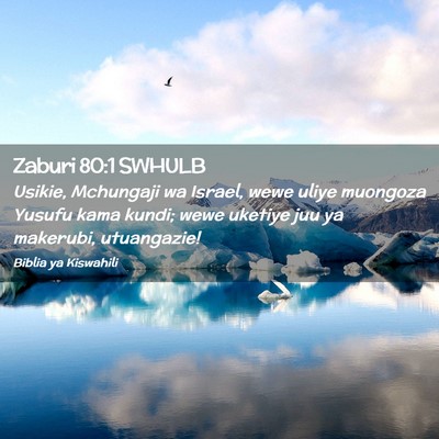 Picture 02 - Zaburi 80:1 SWHULB - Usikie, Mchungaji wa Israel, wewe uliye muongoza - Bible Verse Picture