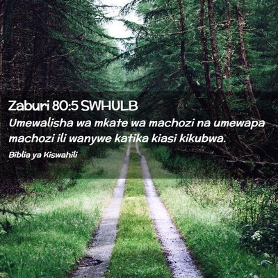 Picture 02 - Zaburi 80:5 SWHULB - Umewalisha wa mkate wa machozi na umewapa machozi - Bible Verse Picture