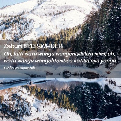 Picture 02 - Zaburi 81:13 SWHULB - Oh, laiti watu wangu wangenisikiliza mimi; oh, - Bible Verse Picture