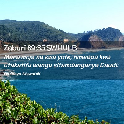 Picture 02 - Zaburi 89:35 SWHULB - Mara moja na kwa yote, nimeapa kwa utakatifu - Bible Verse Picture