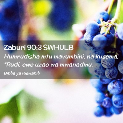 Picture 02 - Zaburi 90:3 SWHULB - Humrudisha mtu mavumbini, na kusema, “Rudi, ewe - Bible Verse Picture