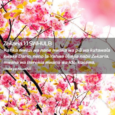 Picture 02 - Zekaria 1:1 SWHULB - Katika mwezi wa nane mwaka wa pili wa kutawala - Bible Verse Picture