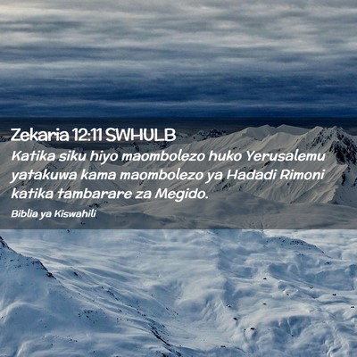Picture 02 - Zekaria 12:11 SWHULB - Katika siku hiyo maombolezo huko Yerusalemu - Bible Verse Picture