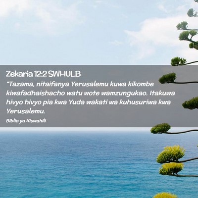 Picture 02 - Zekaria 12:2 SWHULB - “Tazama, nitaifanya Yerusalemu kuwa kikombe - Bible Verse Picture