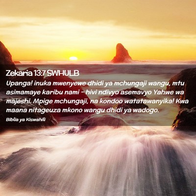 Picture 02 - Zekaria 13:7 SWHULB - Upanga! inuka mwenyewe dhidi ya mchungaji wangu, - Bible Verse Picture