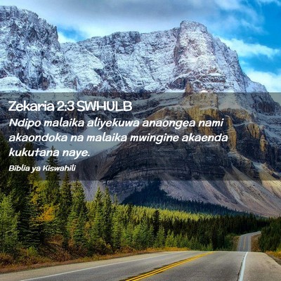 Picture 02 - Zekaria 2:3 SWHULB - Ndipo malaika aliyekuwa anaongea nami akaondoka - Bible Verse Picture