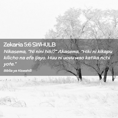 Picture 02 - Zekaria 5:6 SWHULB - Nikasema, “Ni nini hiki?” Akasema, “Hiki ni - Bible Verse Picture