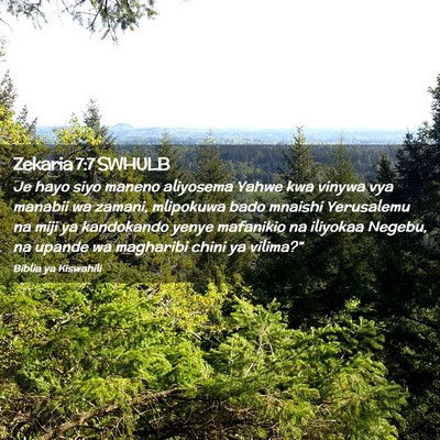 Picture 02 - Zekaria 7:7 SWHULB - Je hayo siyo maneno aliyosema Yahwe kwa vinywa - Bible Verse Picture