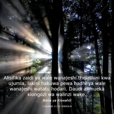 Picture 03 - 1 Nyakati 11:25 SWHULB - Alisifika zaidi ya wale wanajeshi thelathini kwa - Bible Verse Picture