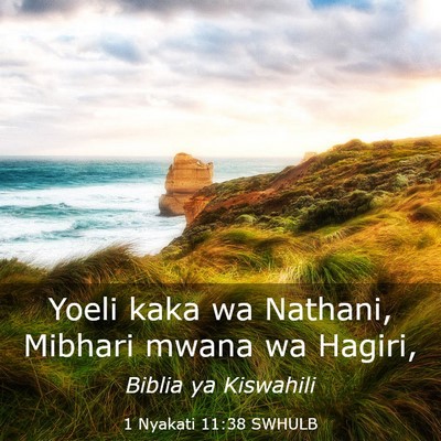 Picture 03 - 1 Nyakati 11:38 SWHULB - Yoeli kaka wa Nathani, Mibhari mwana wa - Bible Verse Picture