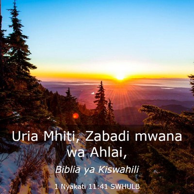 Picture 03 - 1 Nyakati 11:41 SWHULB - Uria Mhiti, Zabadi mwana wa - Bible Verse Picture