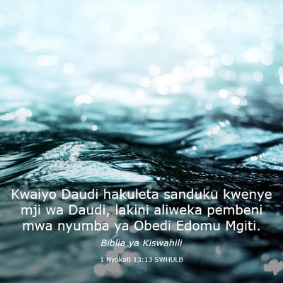Picture 03 - 1 Nyakati 13:13 SWHULB - Kwaiyo Daudi hakuleta sanduku kwenye mji wa - Bible Verse Picture