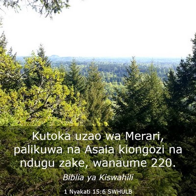 Picture 03 - 1 Nyakati 15:6 SWHULB - Kutoka uzao wa Merari, palikuwa na Asaia kiongozi - Bible Verse Picture